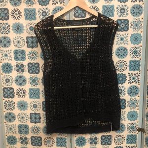 Vintage Gray crochet vest
